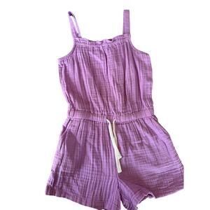 Primary Purple muslin romper size 8/9